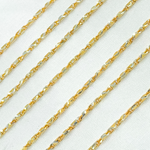 Load image into Gallery viewer, Gold Plated 925 Sterling Silver Two-Tone Diamond Cut Bar Link
