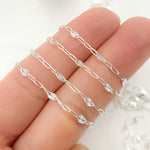 Load image into Gallery viewer, Sterling Silver Paperclip and Diamond Cut Marina Link Chain