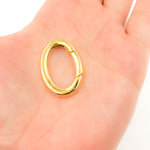 Load image into Gallery viewer, 28MM Gold-plated Sterling Silver Oval Clasp