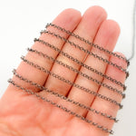 Load image into Gallery viewer, Black Rhodium Sterling Silver Diamond Shape Link Chain