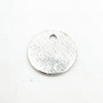 Load image into Gallery viewer, 8MM White Sterling Silver Brushed Round Flat Disc Charm with a Single Hole