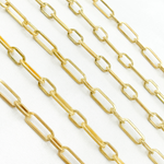 Load image into Gallery viewer, V149GPM. Gold Plated Matt 925 Sterling Silver Flat Long & Short Link Chain