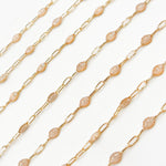 Load image into Gallery viewer, Gold Filled Golden Shade Color Opal Enamel Cable Chain