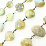 Load image into Gallery viewer, Labradorite Heart Shape Oxidized Wire Chain.