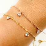 Load image into Gallery viewer, Cubic Zirconia Triangle 4mm Shape Dangle Chain