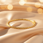 Load image into Gallery viewer, Bangle4. 14K Gold Diamond-Cut Hollow Bangle Bracelet