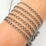 Load image into Gallery viewer, Oxidized Sterling Silver Textured Curb Chain