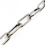 Load image into Gallery viewer, Sterling Silver Black Rhodium Shinny Flat Paperclip Chain