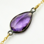 Load image into Gallery viewer, Multi Gemstone Organic Shape Connected Wire Chain.