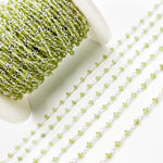 Load image into Gallery viewer, Peridot Gemstone Sterling Silver Wire Chain