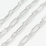 Load image into Gallery viewer, Sterling Silver Smooth Long & Short Links Chain