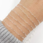 Load image into Gallery viewer, Sterling Silver Smooth Paperclip Chain