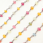 Load image into Gallery viewer, Multi Sapphire Smooth Oxidized Wire Chain