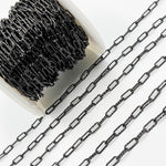 Load image into Gallery viewer, Sterling Silver Black Rhodium Diamond Cut Paperclip Chain