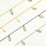 Load image into Gallery viewer, Cubic Zirconia Marquise Shape Dangle Chain. CZ4