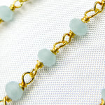Load image into Gallery viewer, Aqua Color Chalcedony Gold Plated 925 Sterling Silver Wire Chain