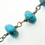 Load image into Gallery viewer, Cooper Turquoise Oxidized Wire Chain.