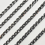 Load image into Gallery viewer, Black Rhodium Sterling Silver Wheat Chain
