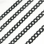 Load image into Gallery viewer, Black Rhodium Matt Sterling Silver Flat Curb Chain