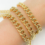 Load image into Gallery viewer, Gold Plated 925 Sterling Silver Hollow Round Curb Chain.
