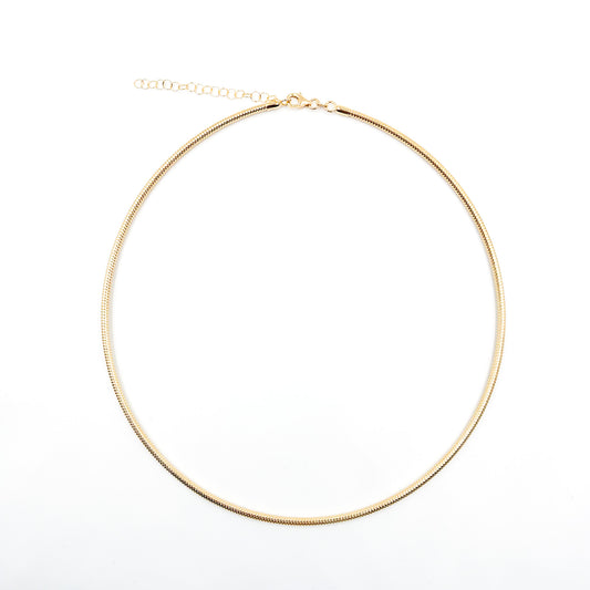 000HHY5594000. 14K Solid Gold Adjustable Round Choker Necklace