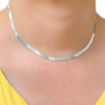 Load image into Gallery viewer, Sterling Silver 4.3mm Herringbone Necklace