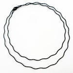 Load image into Gallery viewer, Black Rhodium Sterling Silver Snake Omega Necklace