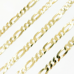 Load image into Gallery viewer, Gold Plated 925 Sterling Silver Flat Figaro Chain