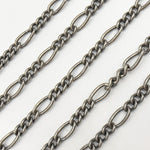 Load image into Gallery viewer, Oxidized Sterling Silver Smooth Figaro Chain
