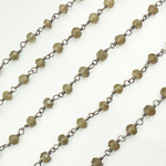 Load image into Gallery viewer, Smoky & Black Gem Stone Wire Wrapped Chain