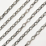 Load image into Gallery viewer, V25OX. Oxidized Sterling Silver Textured Oval Chain