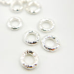 Load image into Gallery viewer, White Sterling Silver Hammered Open Jump Ring