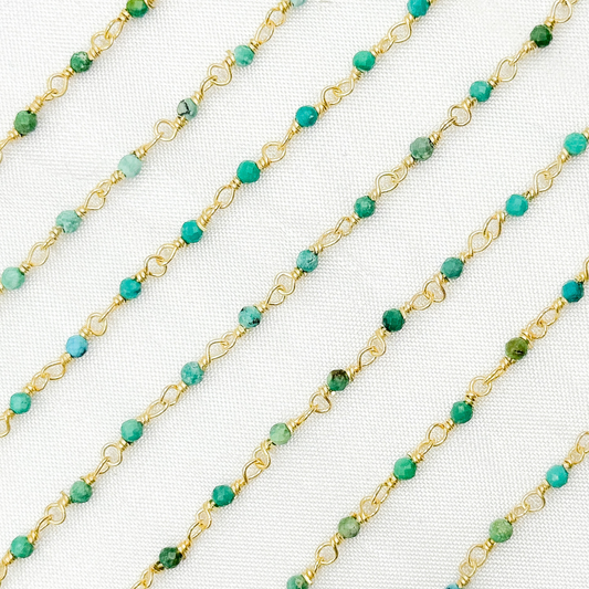 Turquoise Gold Plated 925 Sterling Silver Wire Chain