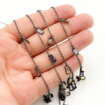 Load image into Gallery viewer, Multi Color Cubic Zirconia Rectangle Shape Dangle Chain