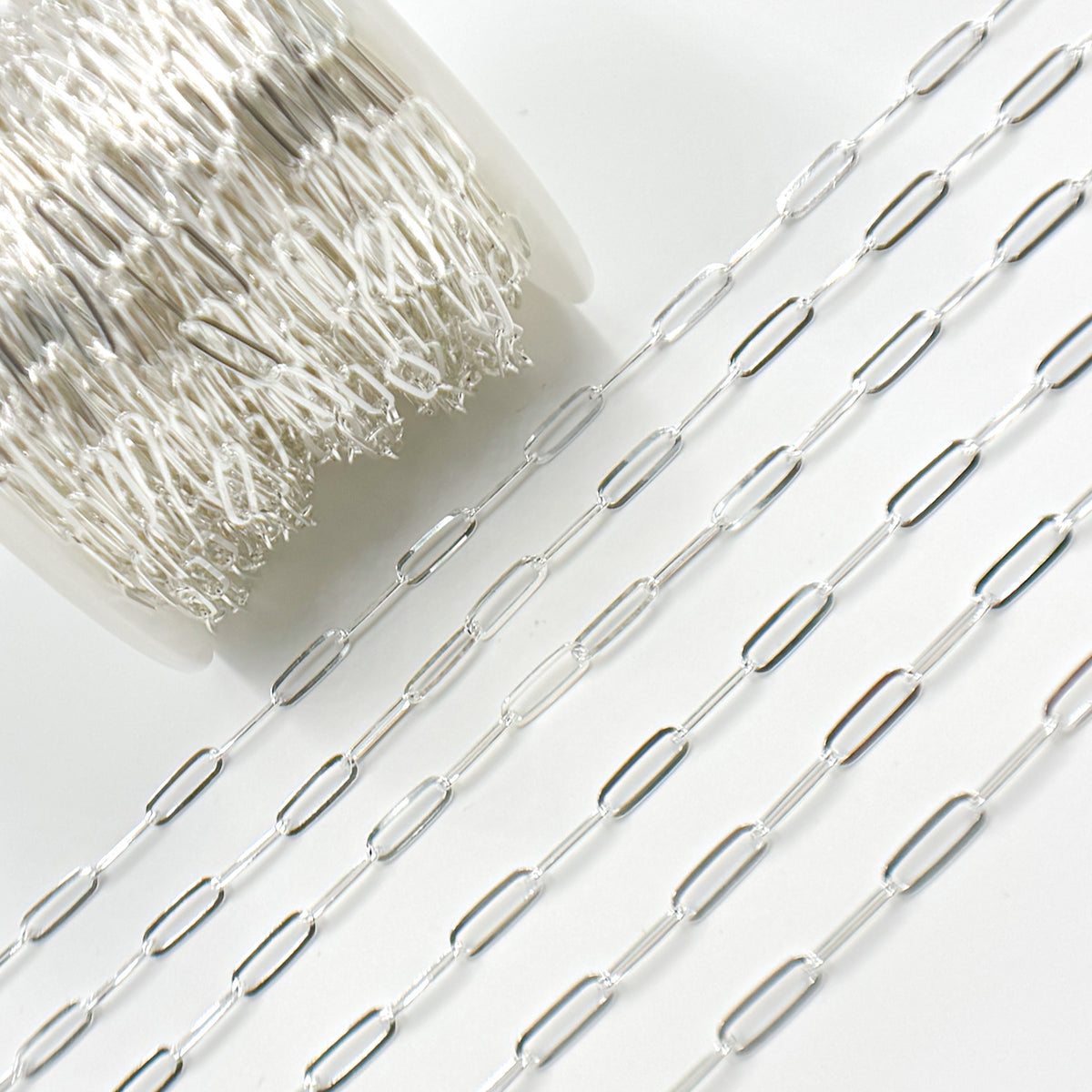 Sterling Silver Flat Paperclip Link Chain