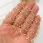 Load image into Gallery viewer, 14k Solid Gold Hammered Oval Cable Link Chain