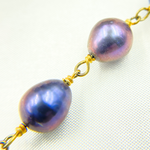 Load image into Gallery viewer, Peacock Freshwater Pearl Gold Plated Wire Chain.