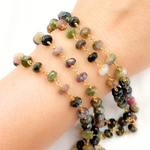 Load image into Gallery viewer, Multi Tourmaline Gold Plated Wire Chain