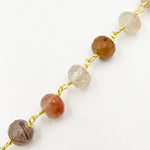 Load image into Gallery viewer, Gold Plated Sterling Silver Quartz Rutile Wire Chain