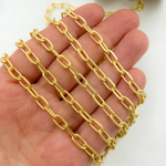 Load image into Gallery viewer, V184GPM. Gold Plated Matt 925 Sterling Silver Diamond Cut Paperclip Link Chain