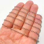 Load image into Gallery viewer, Sterling Silver Black Rhodium Smooth Cable Chain