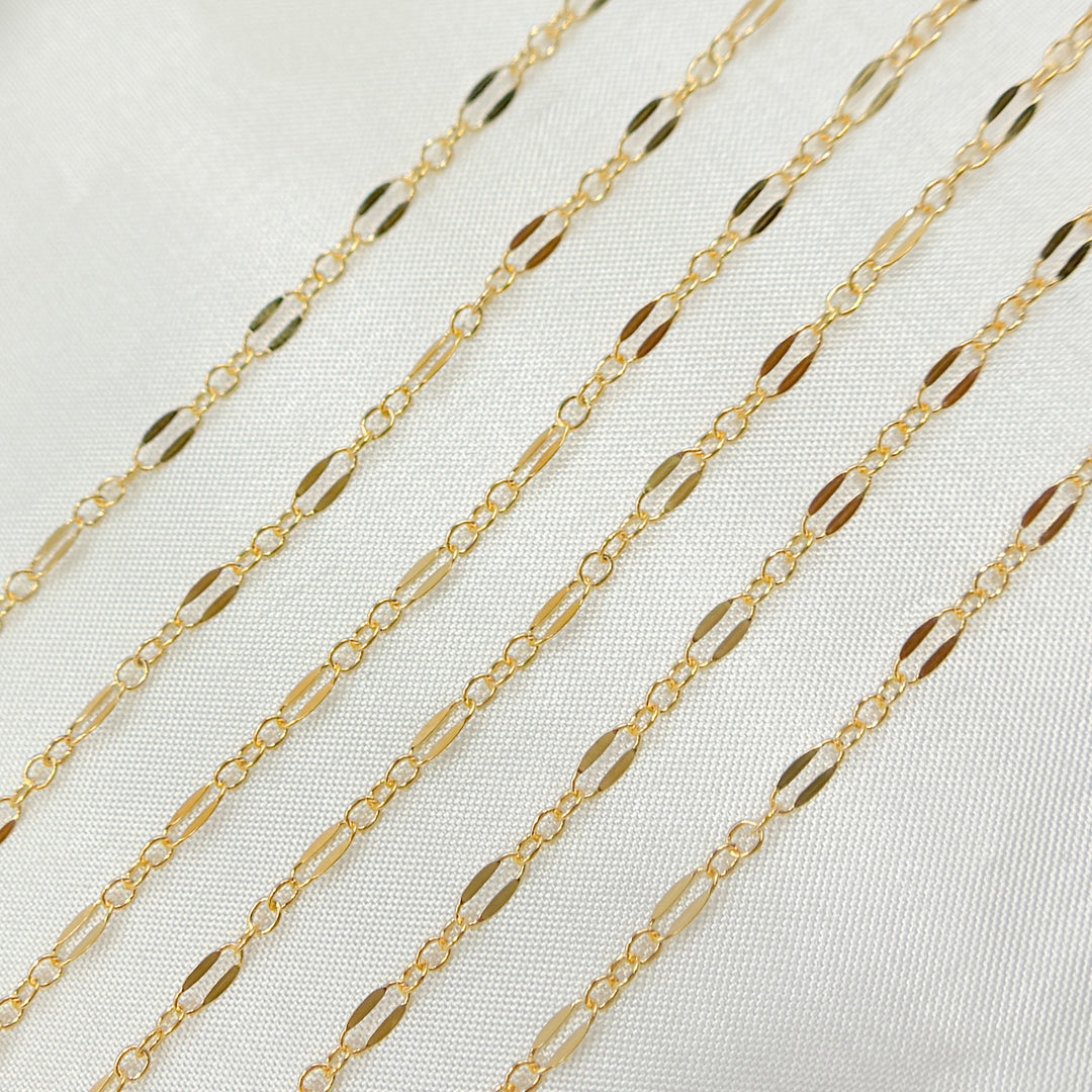 14K Gold-Filled Flat Marina and Cable Links Chain