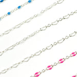 Load image into Gallery viewer, 70/1003FSS. 925 Sterling Silver Enamel Flat Marina Chain