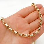 Load image into Gallery viewer, 568/A136. 14K Solid Gold Hollow Cable Link Chain