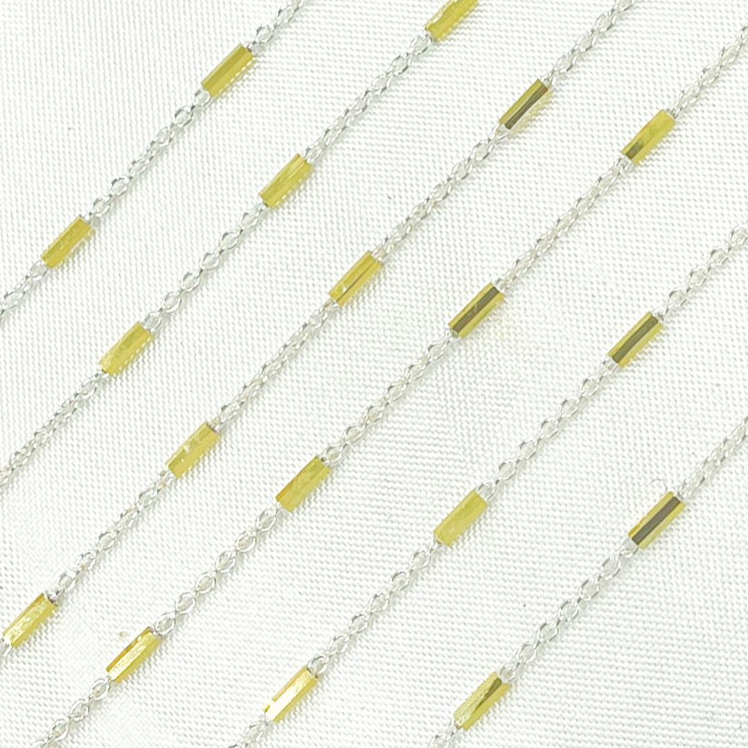 Sterling Silver Satellite Gold Plated Tube Chain