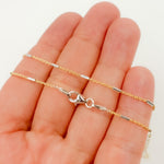 Load image into Gallery viewer, Sterling Silver Gold Plate Satellite Chain with Silver Tube Necklace