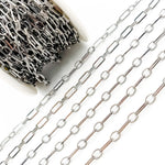 Load image into Gallery viewer, Black Rhodium Sterling Silver Long and Short Link Chain
