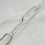 Load image into Gallery viewer, Sterling Silver Smooth & Diamond Cut Paperclip Chain