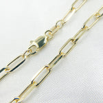 Load image into Gallery viewer, 14K Solid Yellow Gold Diamond Cut Paperclip Necklace