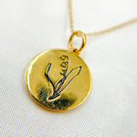 Load image into Gallery viewer, 14k Solid Gold Medallion Flower-Month Necklace